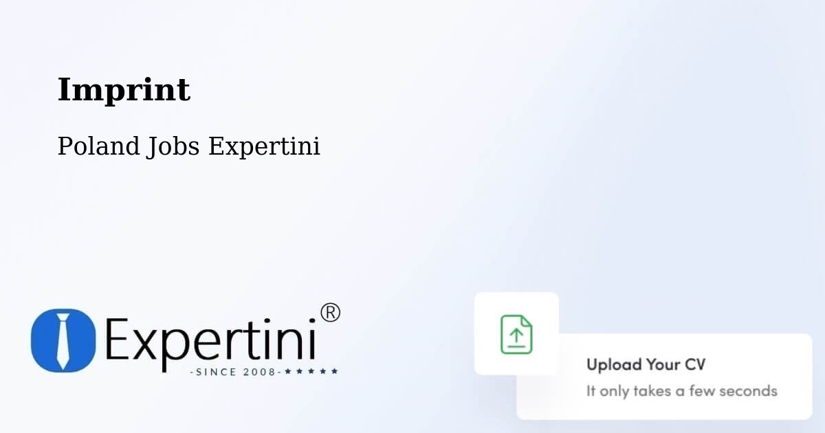 Imprint – Tomice - Poland Jobs Expertini